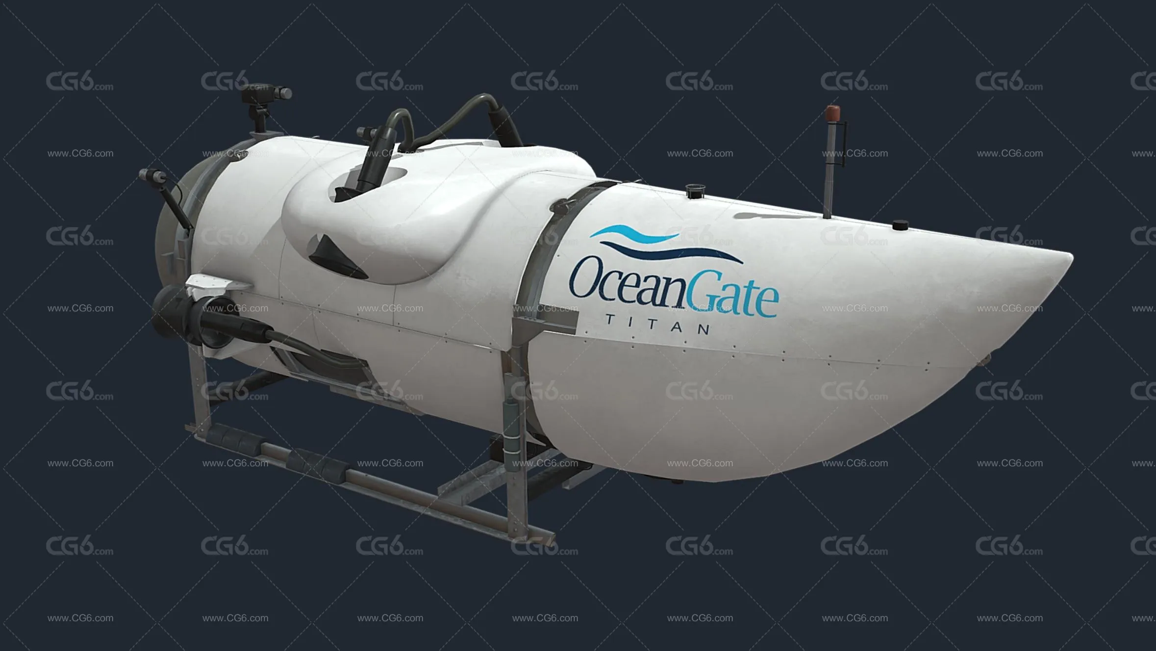 海洋之门泰坦潜水器 科技潜水器 潜艇 深海探测器 深潜器 海底探测器 深海潜航器3D模型-3