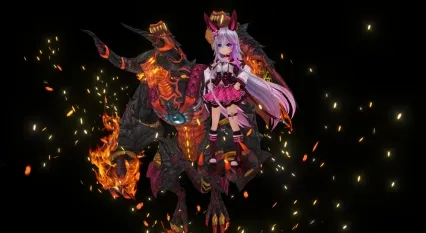 卡通手绘幻想神域 伊弗利特 源神 龙女小萝莉 二次元美少女战士 御龙女战士 火龙3D模型