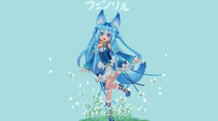 二次元手绘美少女 爱丽丝公主 魔法师 卡通Q版人物 小萝莉 大眼萌 动漫人物3D模型