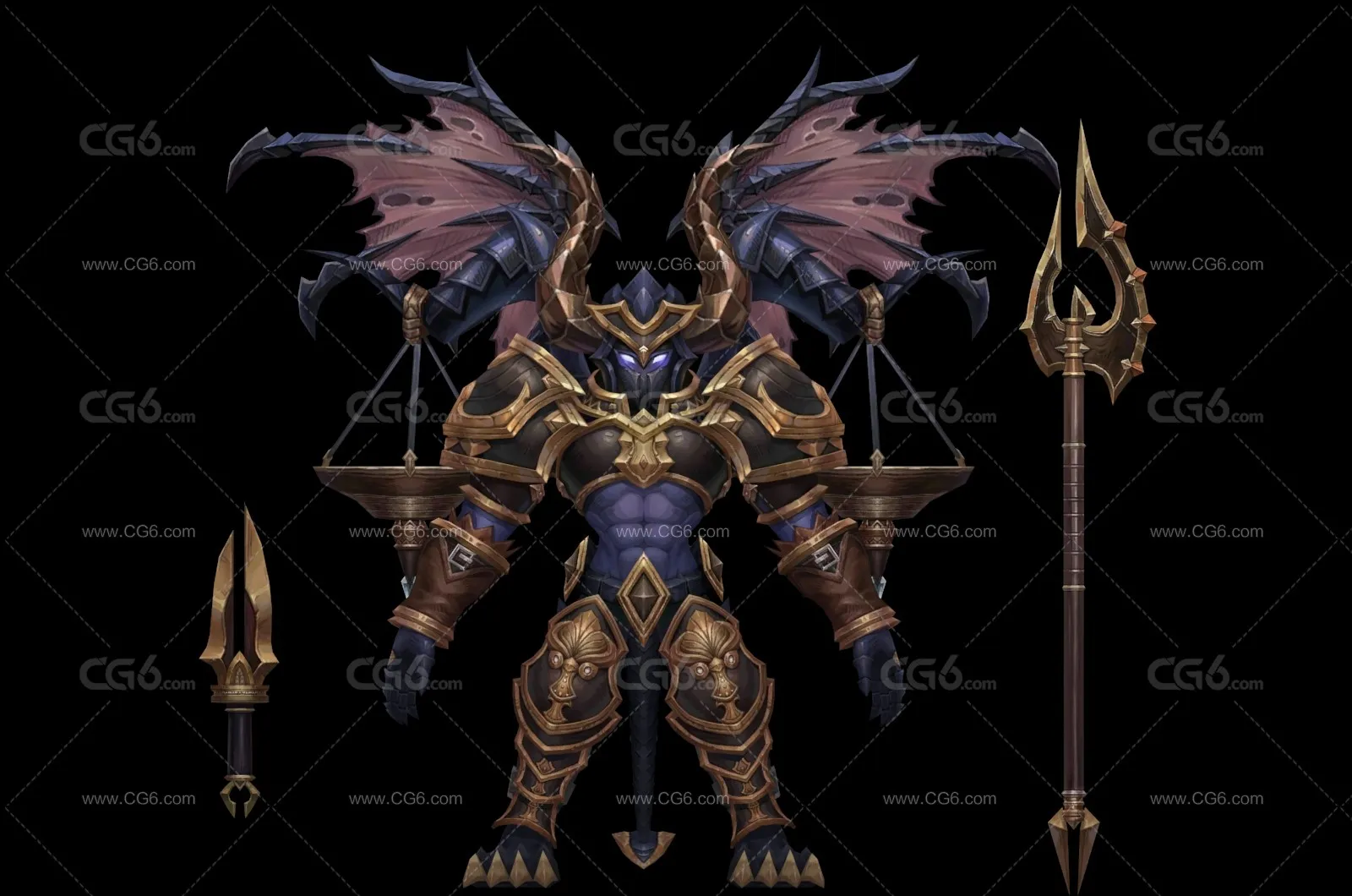 天神 判官 天平神尊 妖魔鬼怪 妖兽 兽人战士 地狱恶魔 恶魔首领3D模型-1