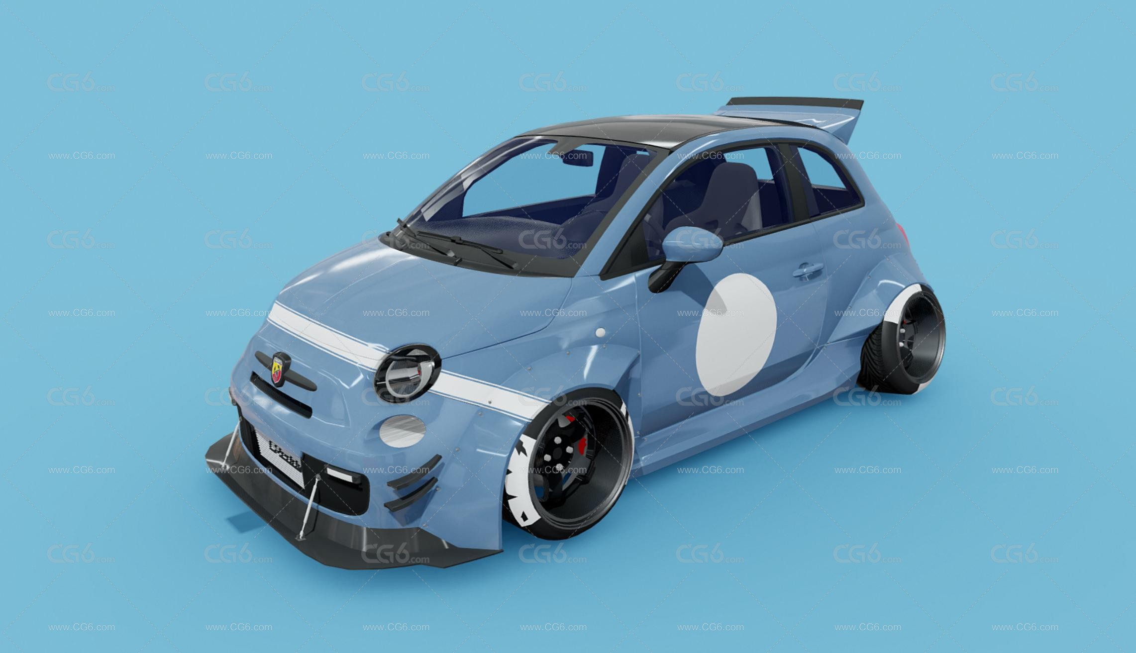 2021款菲亚特Fiat 500汽车 小汽车 微型汽车 小型汽车3D模型-1