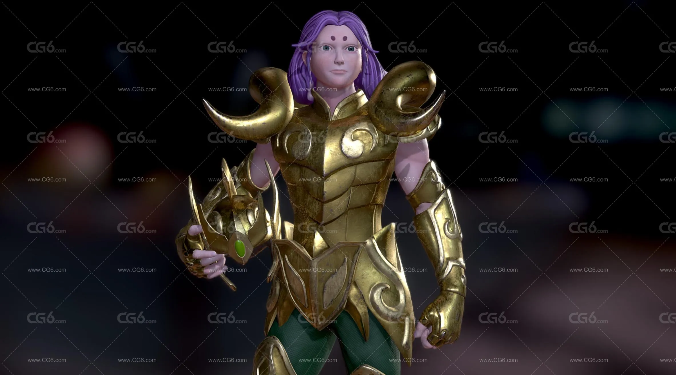 PBR次世代白羊座战士 黄金圣斗士 白羊座战士 武士3D模型-3