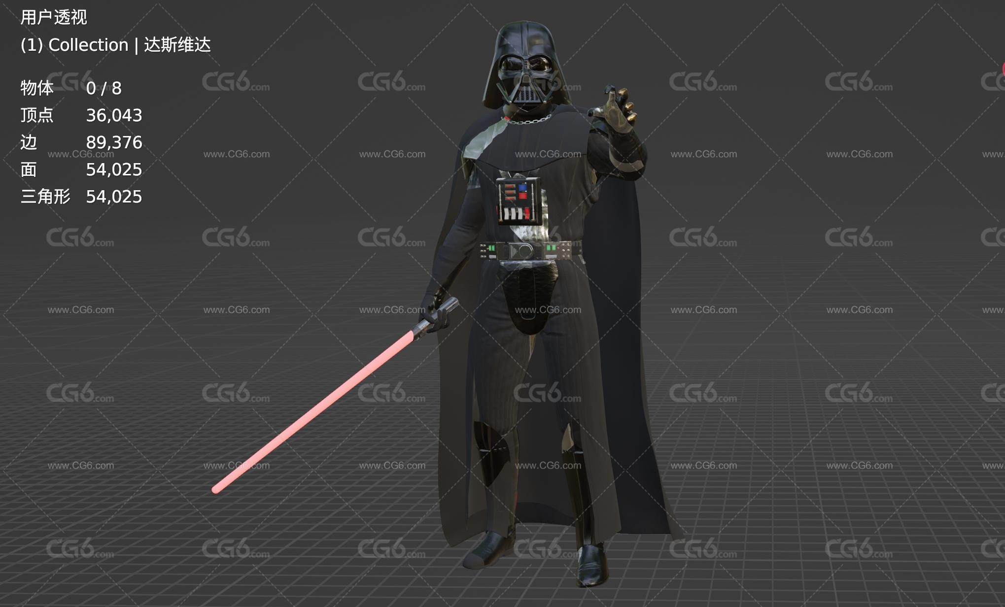 星球大战前线2 达斯·维达 SWBF2_DarthVader 星球大战黑武士 外星战士3D模型-5