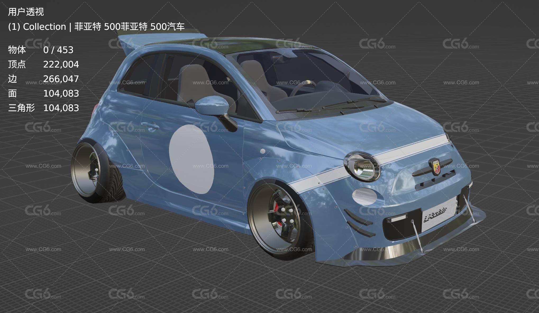 2021款菲亚特Fiat 500汽车 小汽车 微型汽车 小型汽车3D模型-6