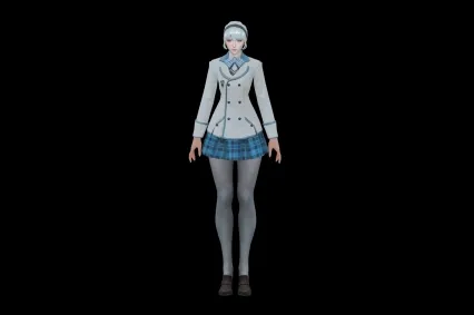 学校服饰 大学生 青少年 可爱女生 中学生 女学生 校服3D模型