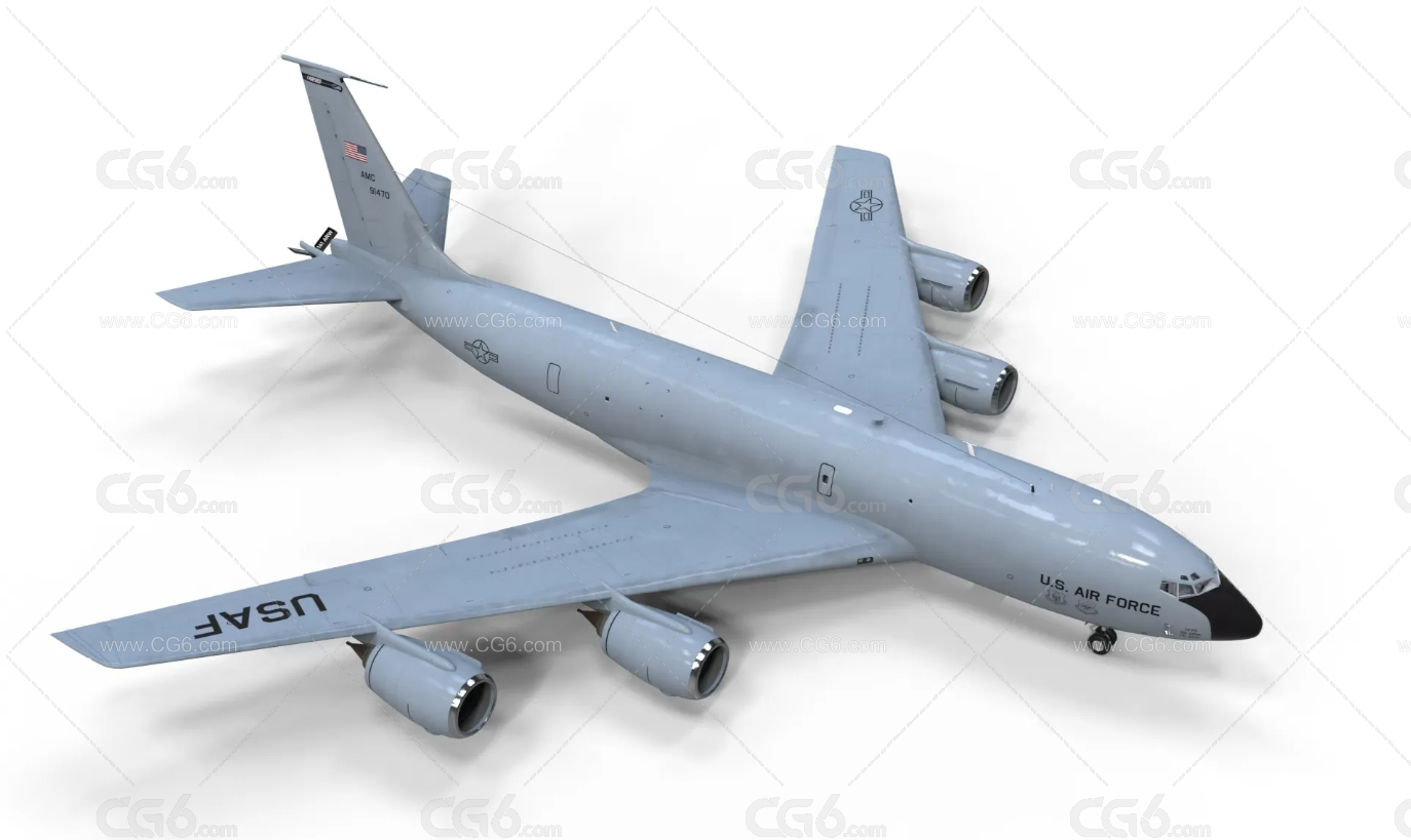 KC-135空中加油机模型 加油机 美军加油机 空中加油机 kc135 KC-135飞机3D模型-2