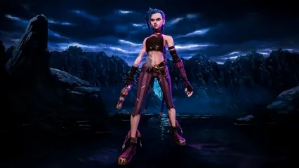 金克斯 女枪手 卡通美女刺客 卡通人物 幻想人物 女战士 武士带骨骼绑定3D模型