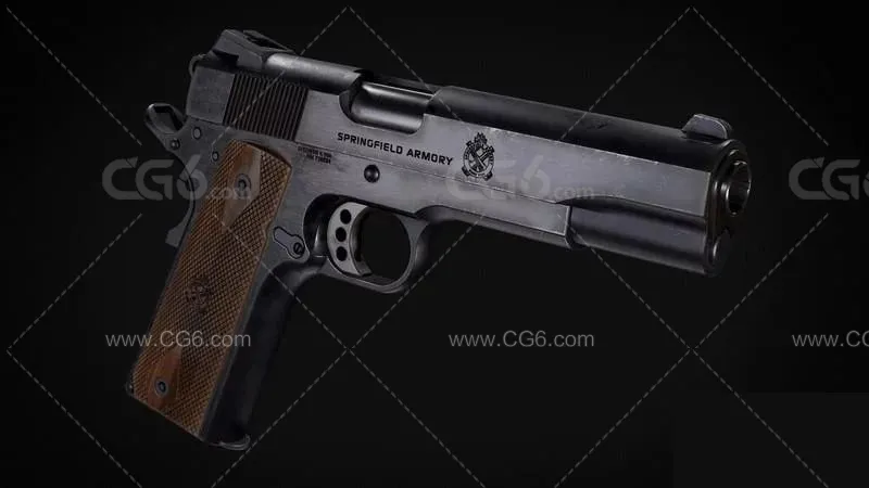手枪 武器 PBR材质 枪械 次世代 M1911手枪 枪支 武器3D模型-2