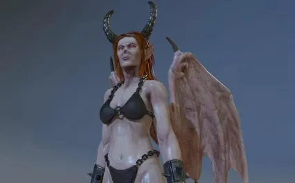 地狱恶魔 魅魔巫婆 魔女 巫女 妖婆 恶魔僵尸 女恶魔 女妖3D模型