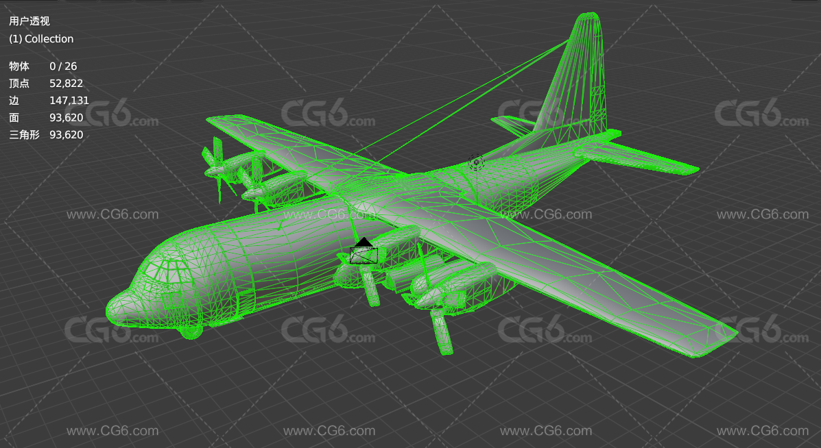 PBR次世代C-130军用货机 大型飞机 运输机 侦察机 C-130J 军用飞机 大型军用飞机3D模型-6