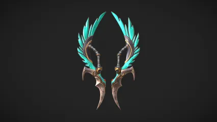 双手刀 蝴蝶刀 双手兵器 双刃 短刀 双手剑 幻想剑3D模型