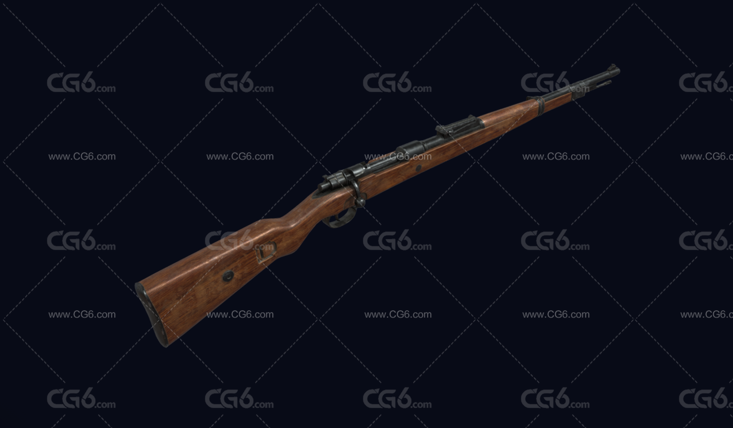 Kar98k步枪 步枪 PBR次世代 毛瑟步枪 卡宾枪 二战武器 后拉式枪 狙击步枪 手动枪械3D模型-1