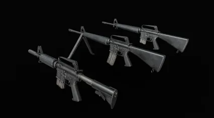 次时代枪械 M16A1自动步枪 美国军事武器 M4突击步枪 半自动步枪3D模型