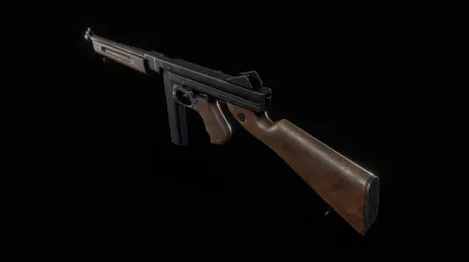 美军二战m1a1冲锋枪 汤姆逊卡宾枪 汤普森冲锋枪 芝加哥打字机冲锋枪3D模型