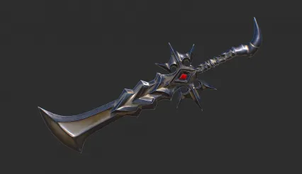 魔法刀 大刀 魔法宝刀 魔刀 宝刀 恶魔短刀 魔幻武器 屠魔宝刀 弯刀 斩魔刀 幻影剑 冷兵器3D模型