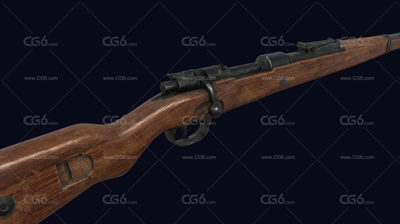 Kar98k步枪 步枪 PBR次世代 毛瑟步枪 卡宾枪 二战武器 后拉式枪 狙击步枪 手动枪械3D模型-3