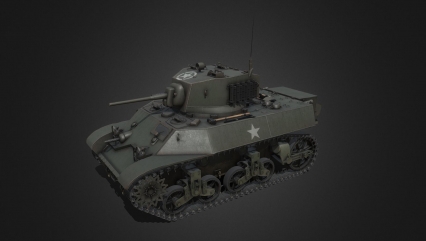 PBR次世代美国M3轻型坦克 Stuart light tank 二战坦克车 美军坦克 装甲车3D模型