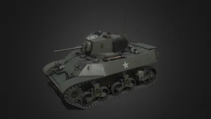 PBR次世代美国M3轻型坦克 Stuart light tank 二战坦克车 美军坦克 装甲车3D模型