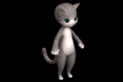 猫咪 可爱猫咪 宠物 机灵小猫 卡通猫咪 拟人动物3D模型