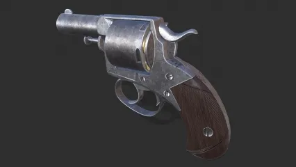 左轮手枪 转轮手枪 老式左轮枪 写实枪械 武器 西部手枪 袖珍左轮手枪 斗牛犬手枪3D模型