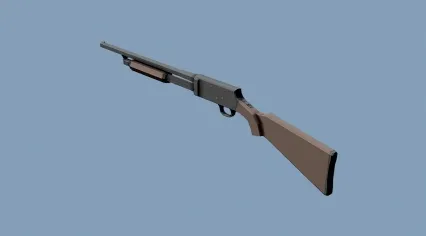 LowPoly低模卡通史蒂文斯620猎枪 武器 来复枪 长枪 狙击枪 步枪3D模型