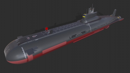 台风级核潜艇 弹道导弹潜艇 苏联潜艇 鲨鱼战略核潜艇3D模型