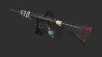 LowPoly改装突击步枪 M4A1宾枪 M4A1半自动步枪3D模型