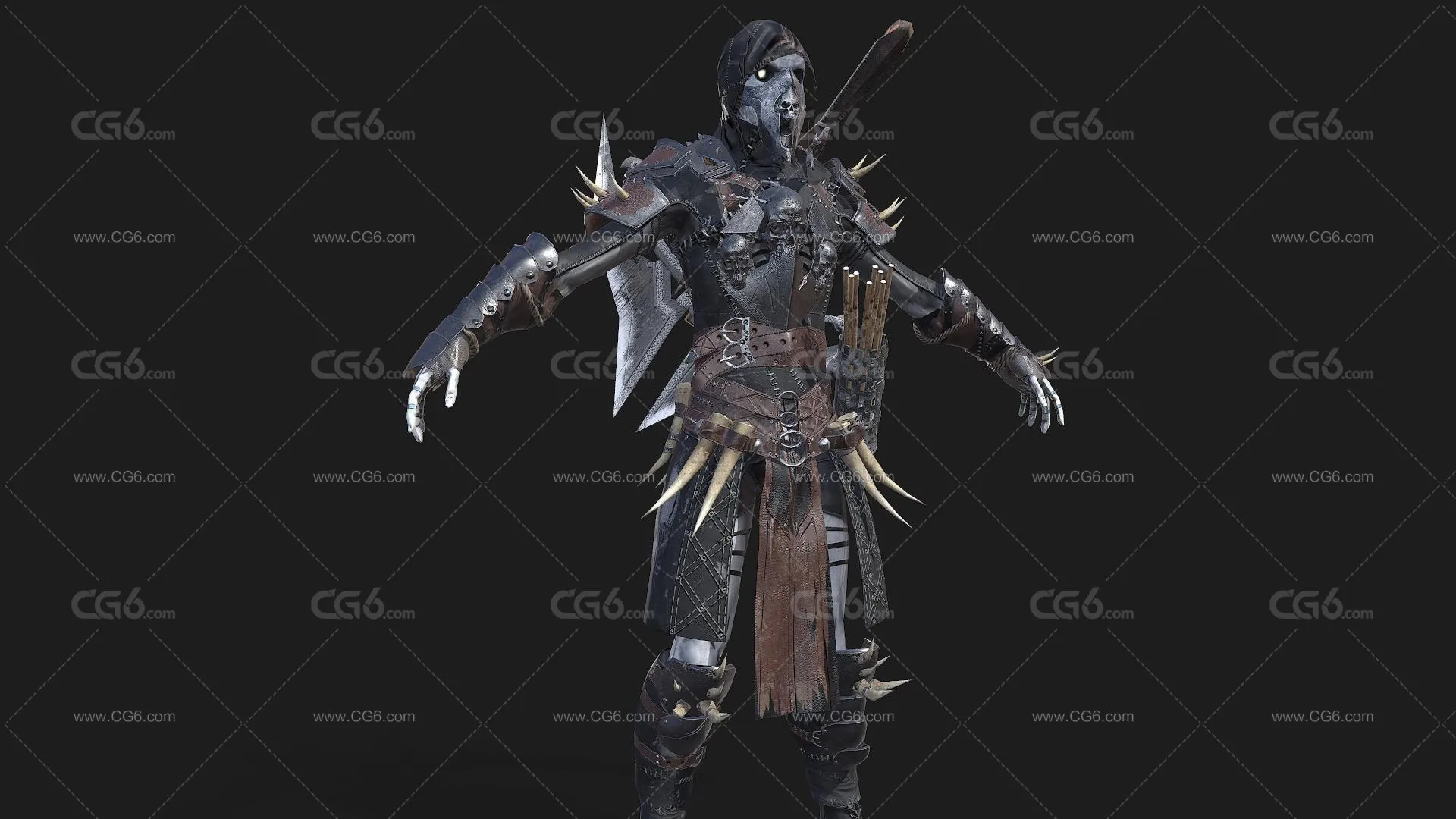 恶魔弓弩手 骷髅战士 地狱恶魔 魔兽战士 弓箭手 骷髅兵 亡灵战士 铠甲 盔甲战士 中世纪恶魔-4