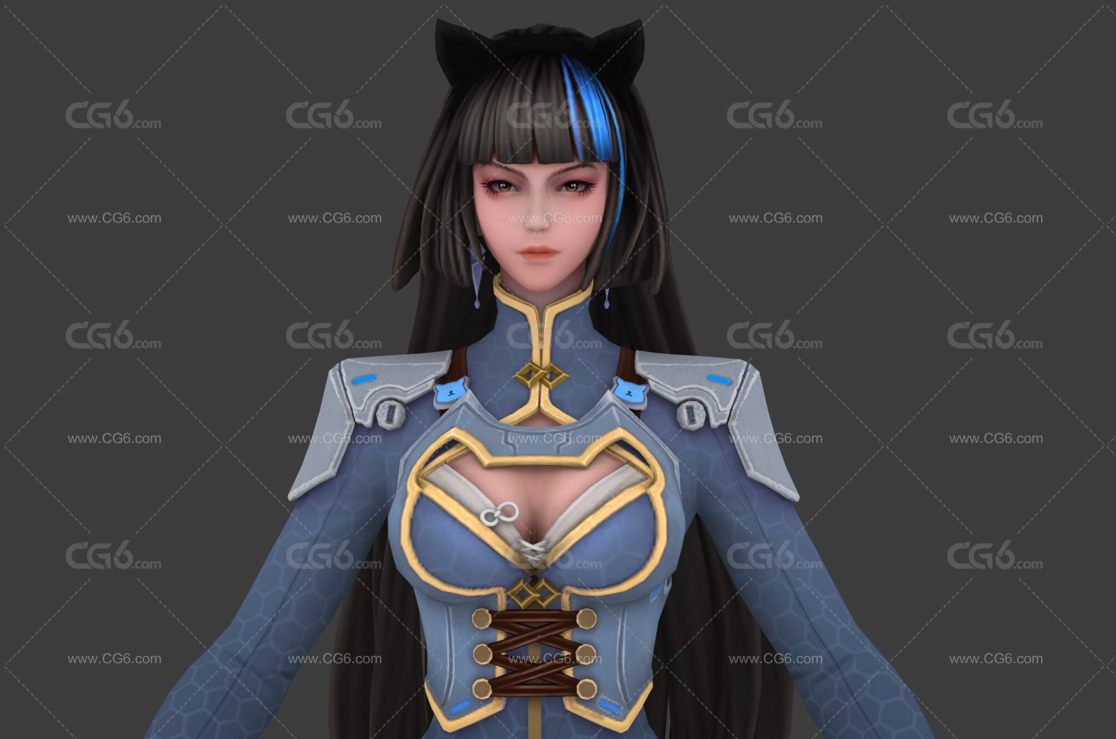 凯丽女神  猫女 未来女战士 女杀手 女刺客 科幻美女 太空女战士3D模型-1