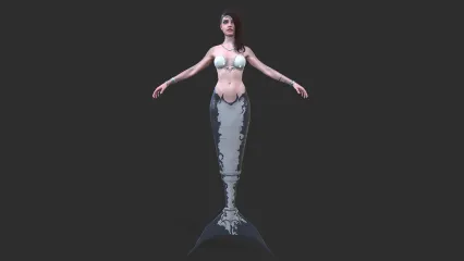 美人鱼 女性 童话 幻想人物 游戏人物 虚幻角色 美女 西方神话人物3D模型