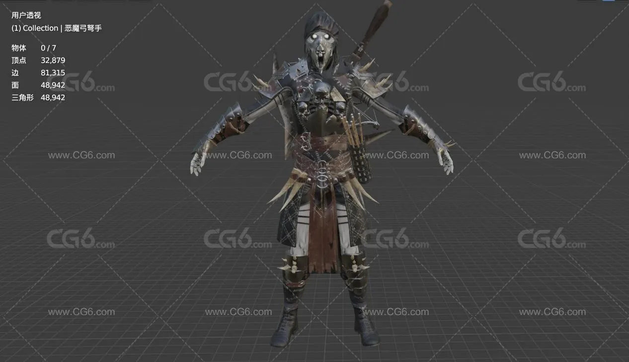 恶魔弓弩手 骷髅战士 地狱恶魔 魔兽战士 弓箭手 骷髅兵 亡灵战士 铠甲 盔甲战士 中世纪恶魔-6