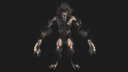 狼人 兽人 毛发 Werewolf 狼人怪兽 怪兽 游戏人物模型 人形怪物 妖变异的狼人 恶狼 狼 怪物 夜狼