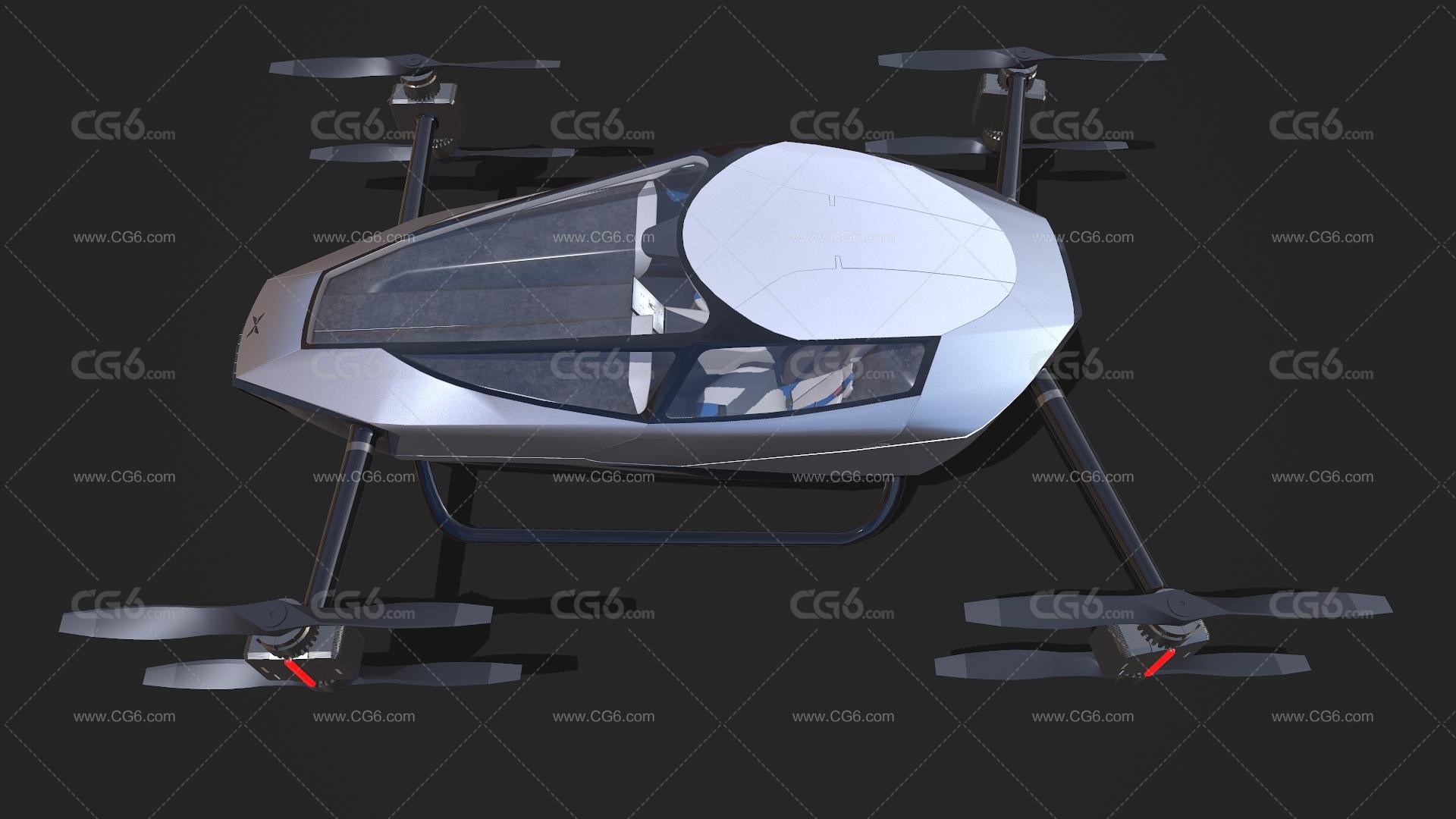 小鹏X2飞行汽车 垂直起降多旋翼飞行器 电动飞行汽车 概念飞行汽车 未来汽车3D模型-2