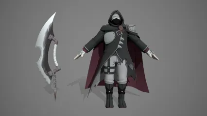 卡通手绘二次元暗影战士 黑暗武士 地狱恶魔 暗影领主 木乃伊战士 暗影武士 刀客 行刑手3D模型