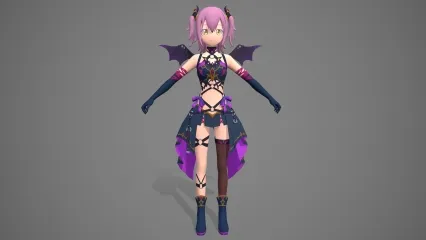 卡通手绘二次元小魔女 万圣节女郎 魔法女巫 小妖精 小女巫 魔法师 萝莉女妖精 邪魅女妖 妖女 女王游戏模型 