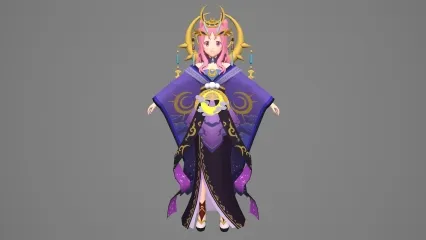 卡通手绘二次元女王 女皇 皇后 日韩人物 和服美女 美人 御姐 小姐姐 古装女孩小萝莉 动漫人物3D模型