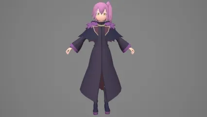 卡通手绘二次元美少女魔法师 魔导师 巫师 萌妹子小萝莉 女王 魔法少女 女祭司 女学生游戏角色模型