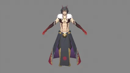 卡通手绘二次元暗影骑士 暗影杀手 游侠 暗影王子 伯爵 公爵 精灵王子 战士 动漫人物3D模型