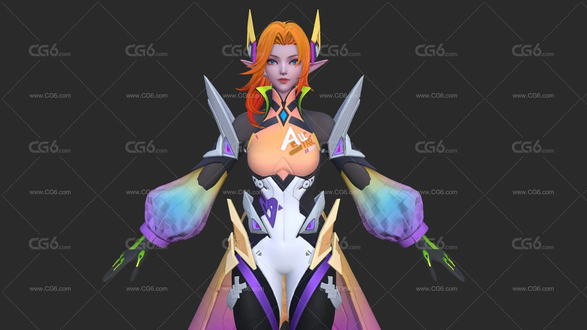 美少女魔法师 精灵女战士 仙女 仙子 精灵女王 女巫 赛博朋克女战士 未来女战士 小萝莉 科幻女神3D模型-4