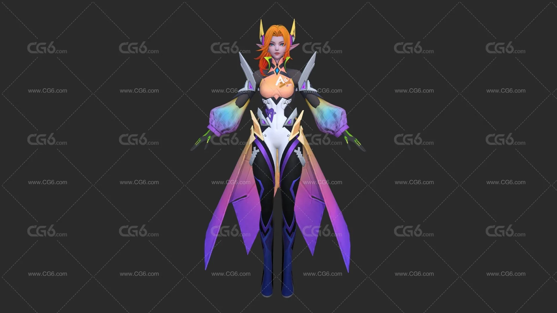 美少女魔法师 精灵女战士 仙女 仙子 精灵女王 女巫 赛博朋克女战士 未来女战士 小萝莉 科幻女神3D模型-1