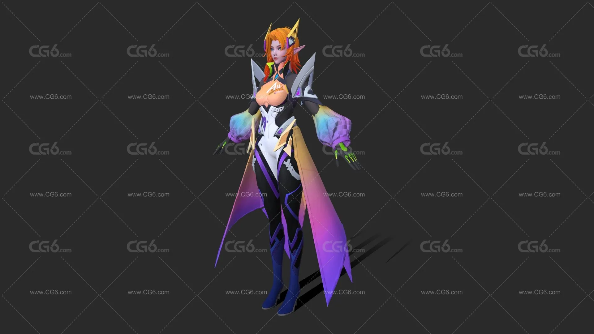 美少女魔法师 精灵女战士 仙女 仙子 精灵女王 女巫 赛博朋克女战士 未来女战士 小萝莉 科幻女神3D模型-2