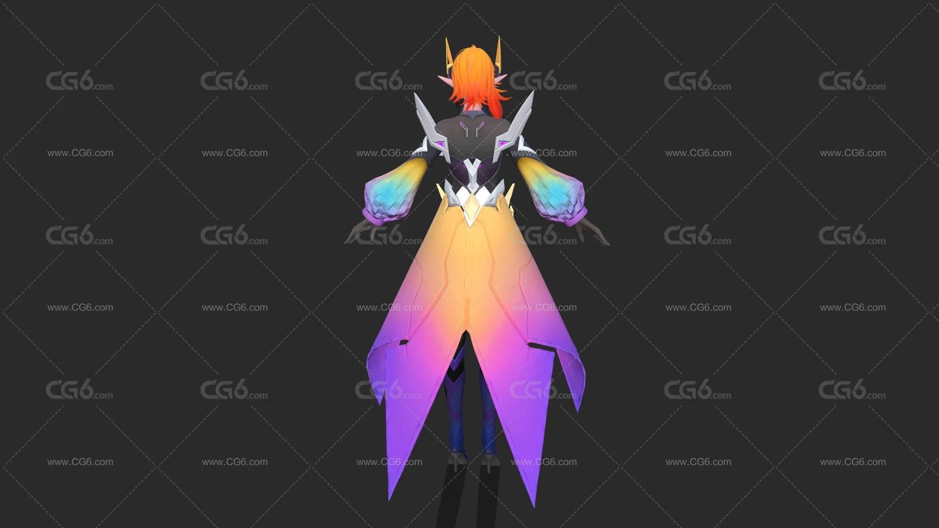 美少女魔法师 精灵女战士 仙女 仙子 精灵女王 女巫 赛博朋克女战士 未来女战士 小萝莉 科幻女神3D模型-3
