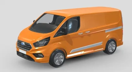 2023款福特全顺货车 面包车 全顺厢式货车 封闭厢式车 面包车 Ford福特汽车带内饰3D模型