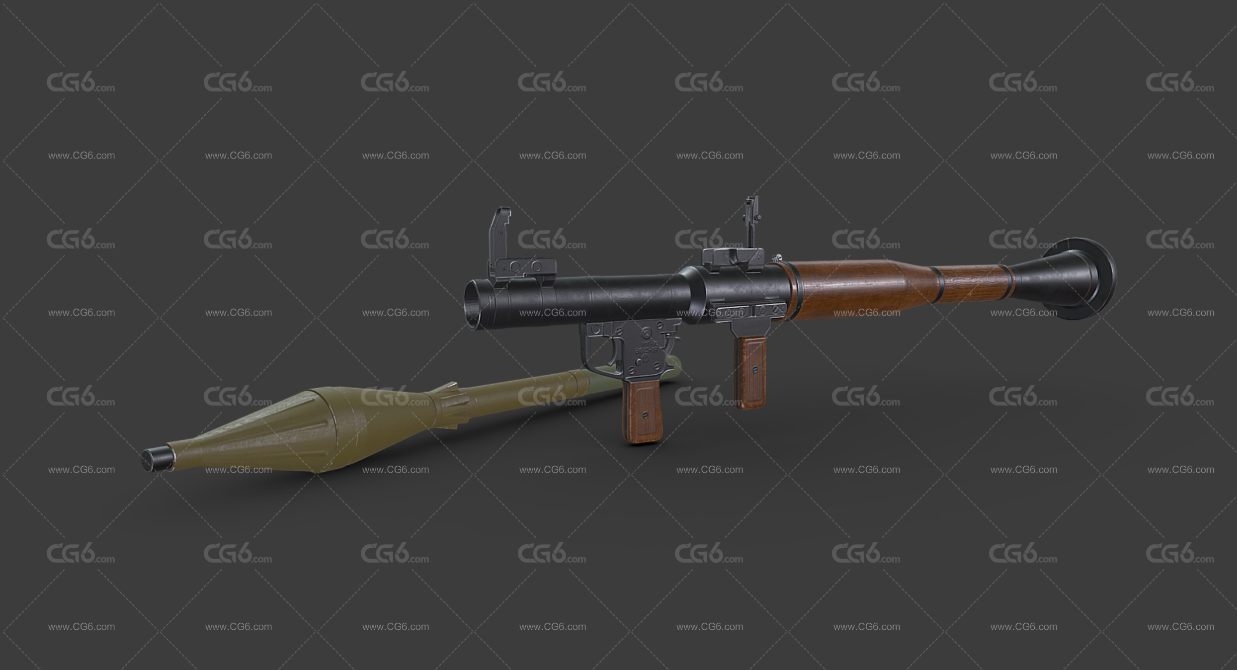 RPG-7式40mm火箭筒 火箭发射器 导弹发射器 火箭弹 火箭炮 RPG7反坦克导弹 便携式火箭炮-1