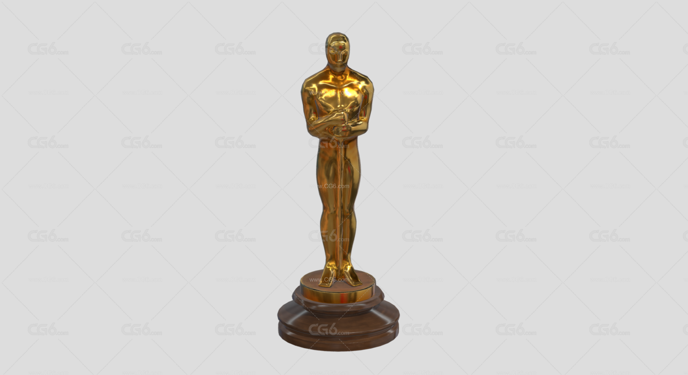 奥斯卡金像奖 Oscars 小金人 金像奖 黄金奖杯 合金奖杯 奥斯卡小金人奖杯3D模型-1