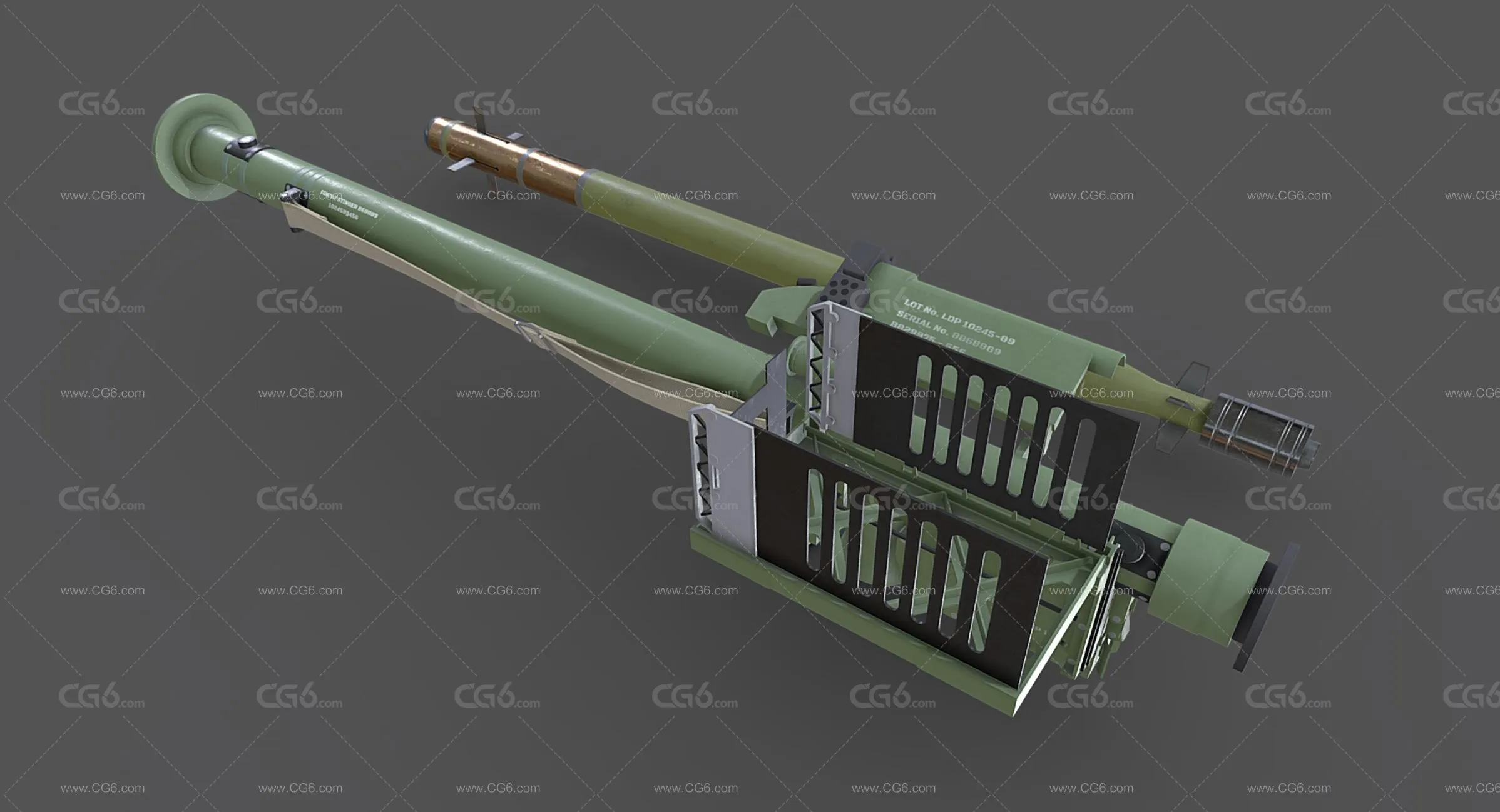 FIM-92 毒刺防空导弹 火箭炮 武器 便携式防空导弹 单兵防空导弹3D模型-4