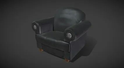 家装家具 真皮沙发 皮革沙发 老家具 老式沙发 单人沙发3D模型