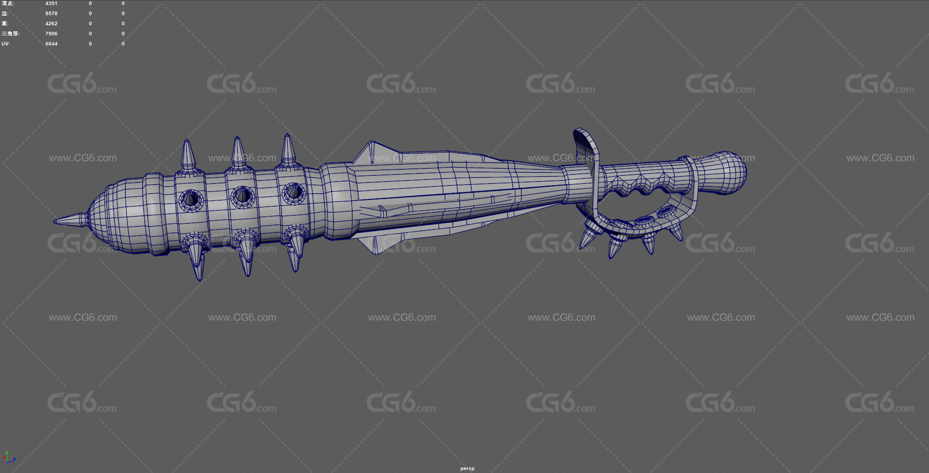 冷兵器 武器 狼牙棒 古代武器 铁棒 棒槌 尖刺锤子 战锤 打僵尸武器 游戏武器 游戏道具-9