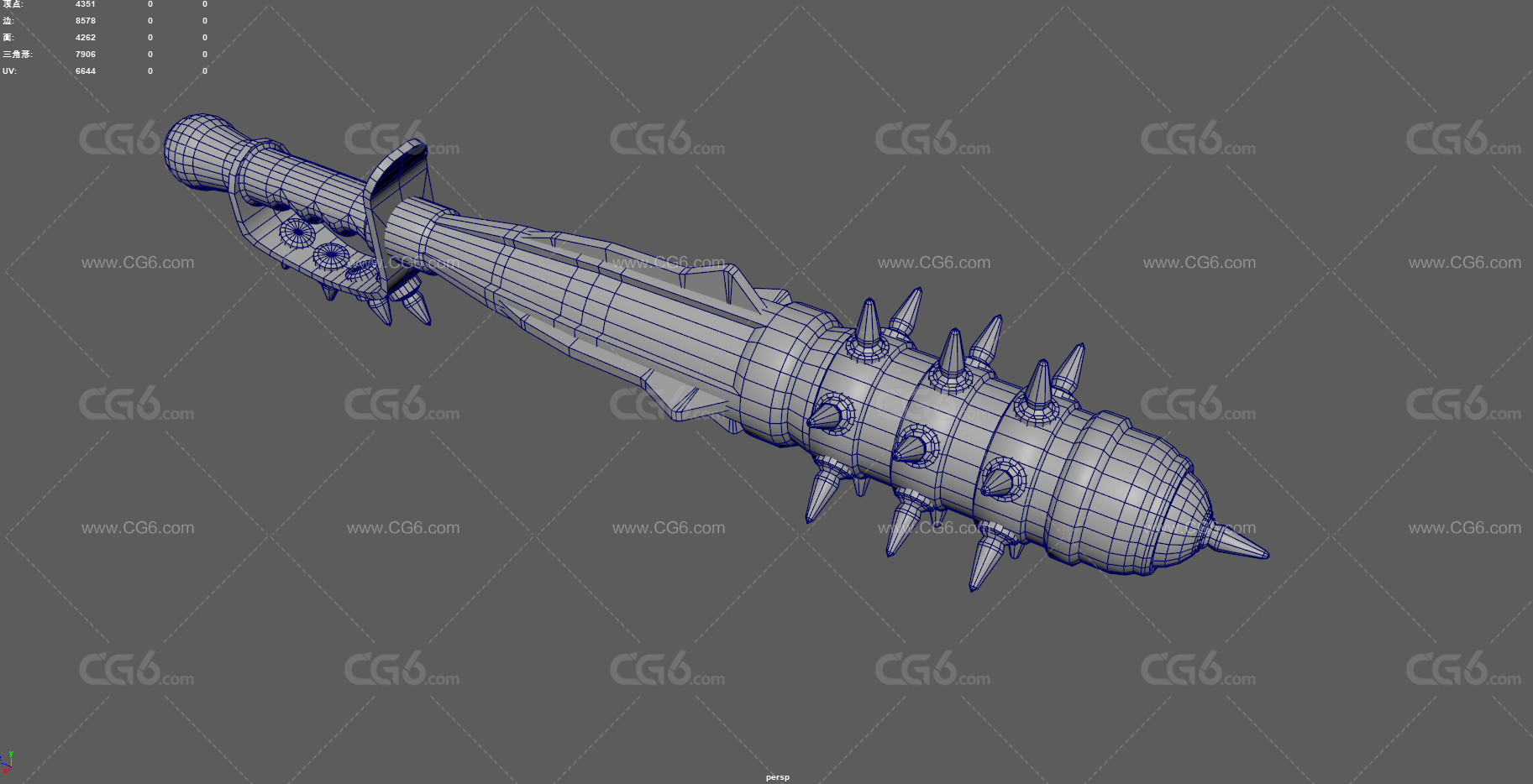 冷兵器 武器 狼牙棒 古代武器 铁棒 棒槌 尖刺锤子 战锤 打僵尸武器 游戏武器 游戏道具-11