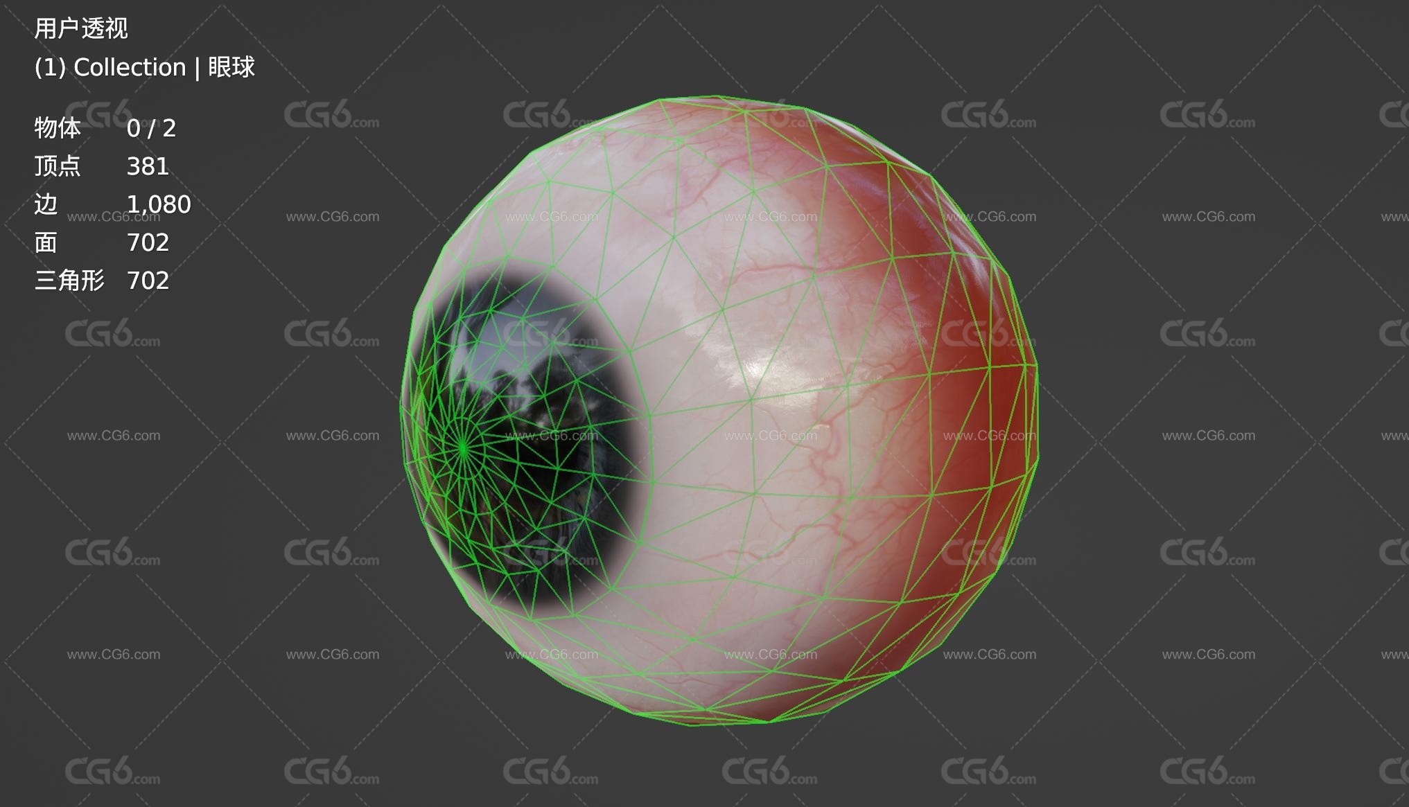 逼真的人物眼球 眼睛 眼珠子3D模型-6